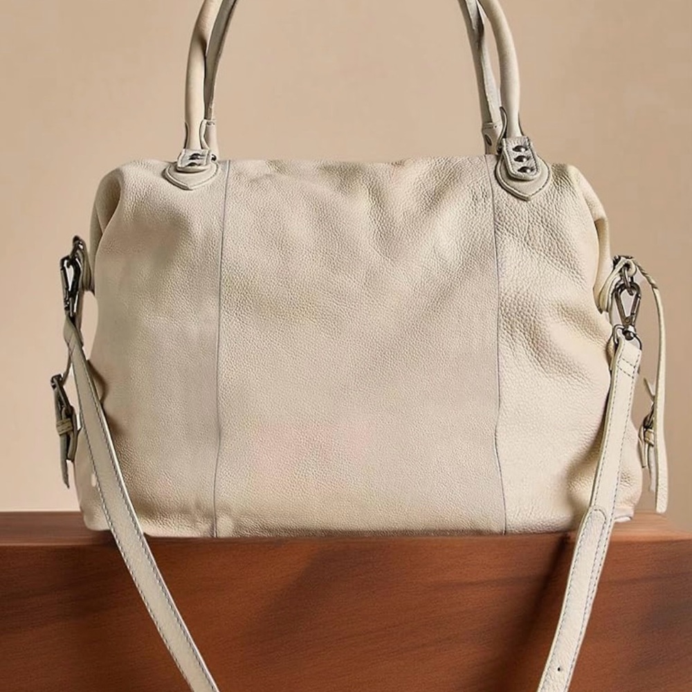 Off White Faux Leather Purse - Picture 3 of 5